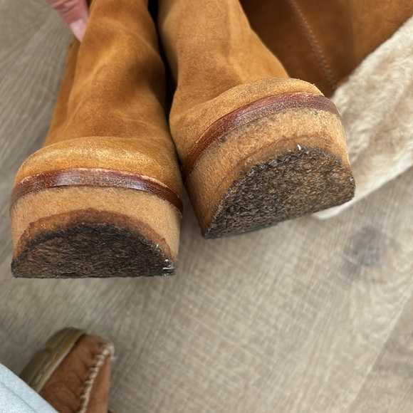 Used- YSL genuine shearling suede wedge boots - Picture 7 of 16